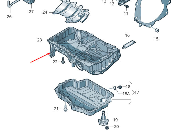 04E103623D - NEW VOLKSWAGEN TIGUAN AD OIL SPLASH PLATE 04E103623D