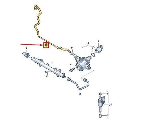 04E133723GE - VW MULTIVAN T7 ST FUEL SUPPLY LINE 04E133723GE NEW GENUINE