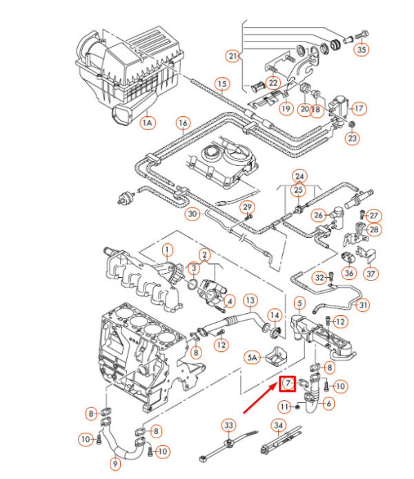 04L131547S - NEW VOLKSWAGEN CC EGR CONNECTING PIPE GASKET 04L131547S GENUINE