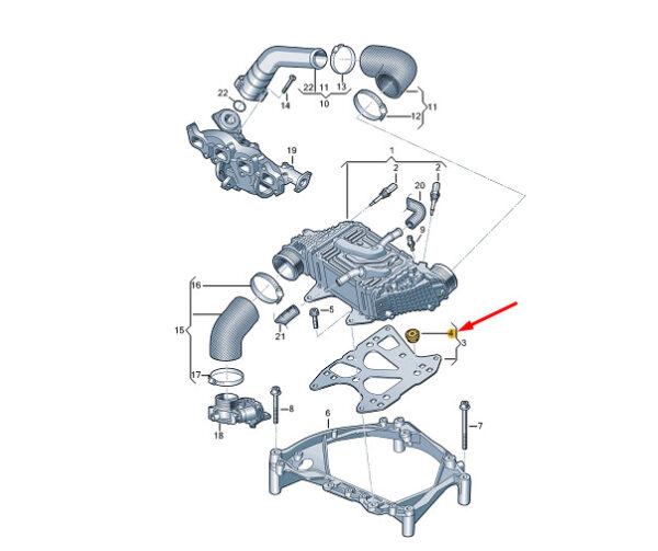04L145633 - NEW VW VAN VI T6 INTERCOOLER PLATE DECOUPLING ELEMENT 04L145633