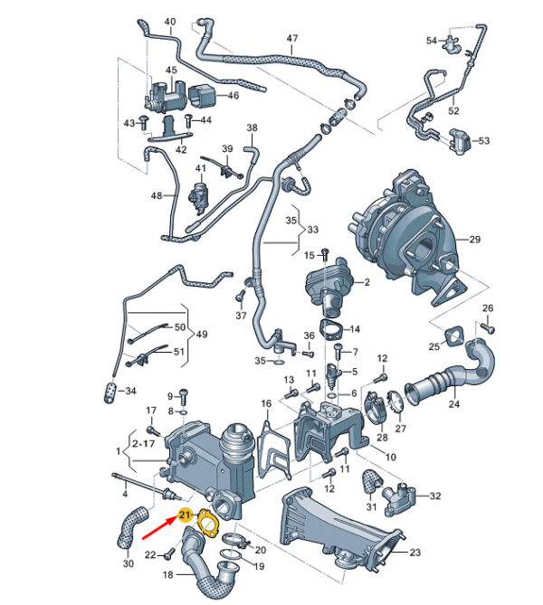 059131358B - NEW VW TOUAREG 7P MK2 EGR CONNECTING PIPE SEAL 059131358B ORIGINAL