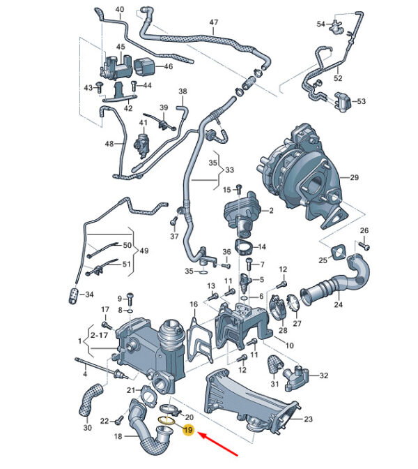 059131547R - NEW VW TOUAREG 7P MK2 EGR CONNECTING PIPE SEAL 059131547R ORIGINAL
