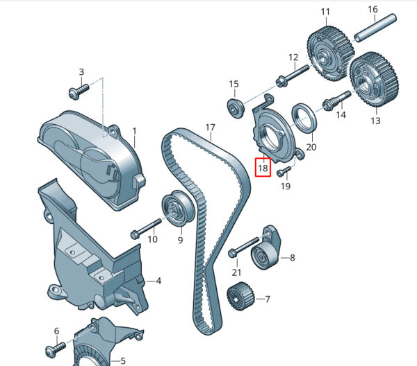 05C109093C - NEW VW GOLF MK8 CD1 TOOTH BELT - CAMSHAFT MOUNT 05C109093C ORIGINAL