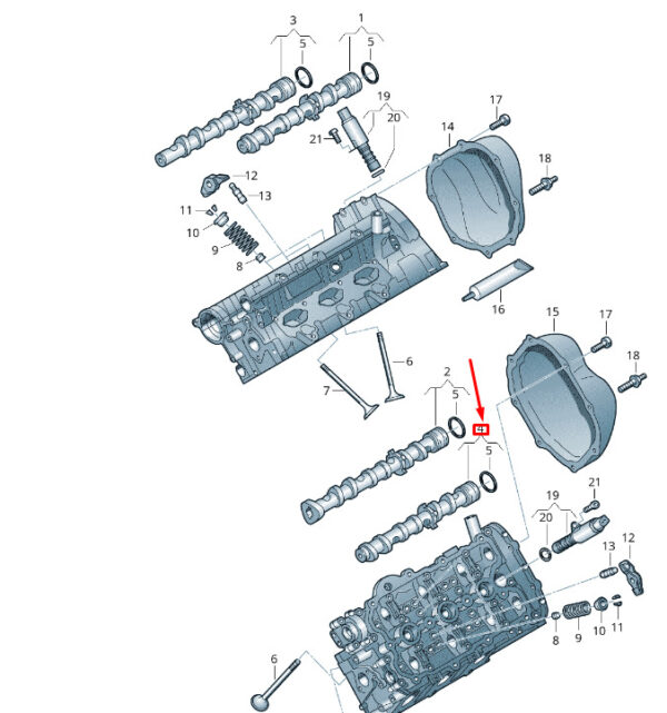 06E109102BG - NEW VW TOUAREG 7P MK2 OUTLET CYLINDER 4-6 CAMSHAFT 06E109102BG ORIGINAL