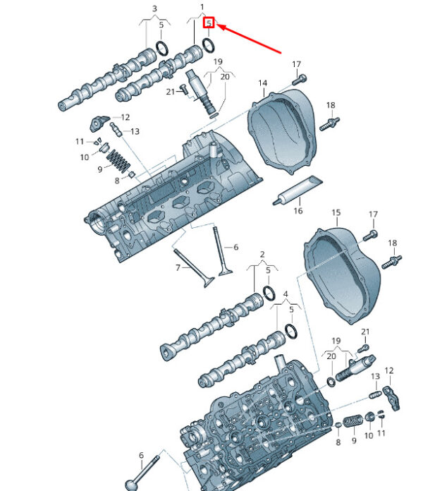 06E109345B - New VW TOUAREG 7P MK2 Camshaft Seal Ring 06E109345B