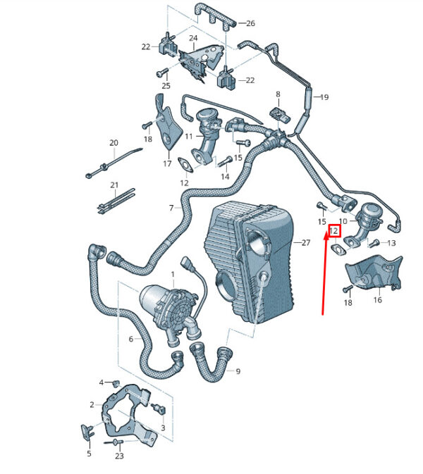 06E131120B - NEW VW TOUAREG 7P MK2 EGR VALVE SEAL 06E131120B ORIGINAL
