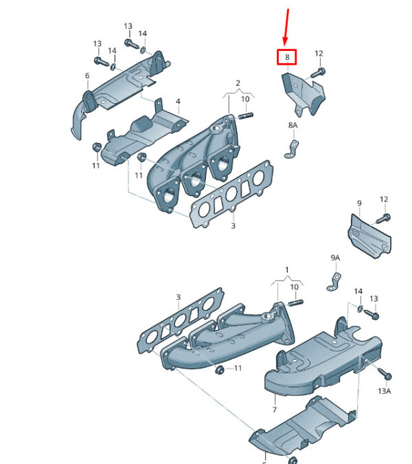 06E253198 - NEW VW TOUAREG 7P MK2 EXHAUST TRUNK RIGHT SIGN HOLDER 06E253198 ORIGINAL