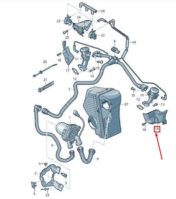 06E253243H - NEW VW TOUAREG 7P MK2 EXHAUST TRUNK LEFT PROTECTIVE PLATE 06E253243H ORIGINAL