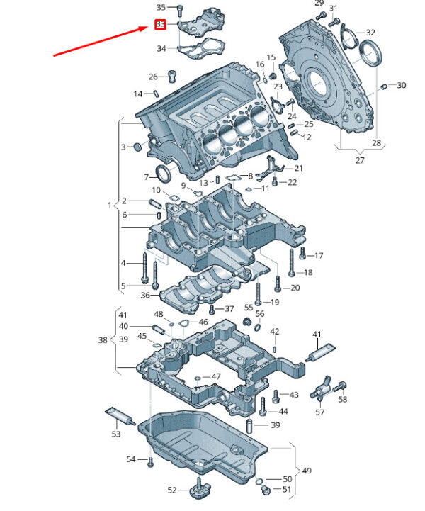 079103525T - NEW VW TOUAREG 7P MK2 CRANKCASE HOUSING COVER 079103525T ORIGINAL