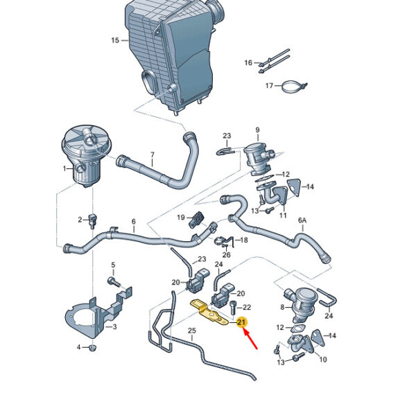079131327C - NEW VW TOUAREG MK2 SECONDARY AIR INJECTION SOLENOID BRACKET 079131327C