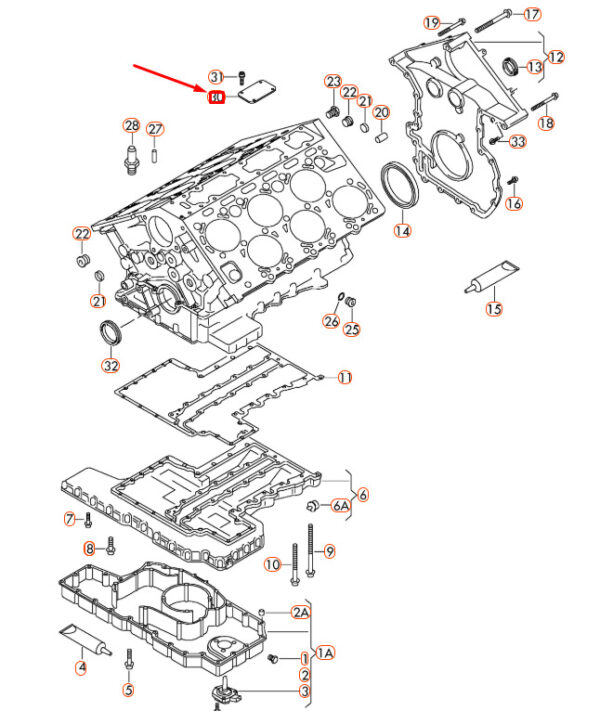 07C103185D - NEW VW TOUAREG 7L CYLINDER BLOCK ENGINE FLANGE 07C103185D ORIGINAL
