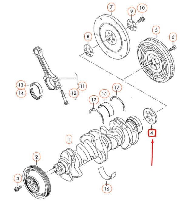 07K105189A - NEW VOLKSWAGEN GOLF 5K MK6 CRANKSHAFT IMPULSE ROTOR 07K105189A ORIGINAL
