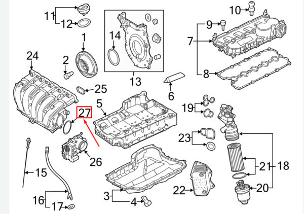 07K129748A - NEW VW GOLF VI 5K MK6 INJECTION THROTTLE SEAL 07K129748A ORIGINAL