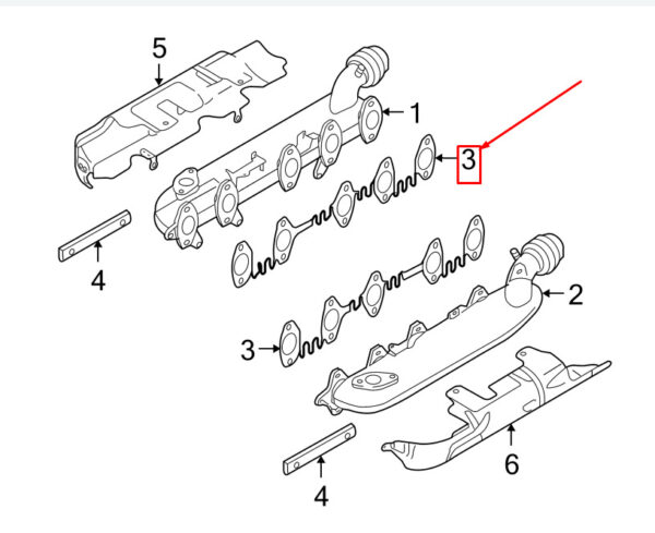 07Z253039D - NEW VW TOUAREG 7L EXHAUST MANIFOLD GASKET 07Z253039D GENUINE
