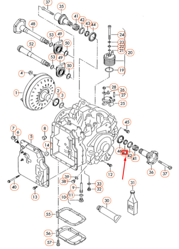 09A409374 - NEW VW SHARAN 7M MK1 TRANSMISSION FLANGED SHAFT CONE RING 09A409374 ORIGINAL