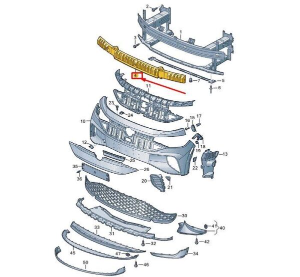 11E807248A - VW ID.5 E39 FRONT BUMPER FOAM 11E807248A NEW GENUINE