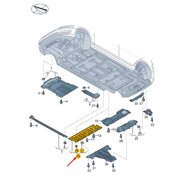 1EA825101E - Volkswagen ID.3 Underbody Cover Center 1EA825101E NEW GENUINE