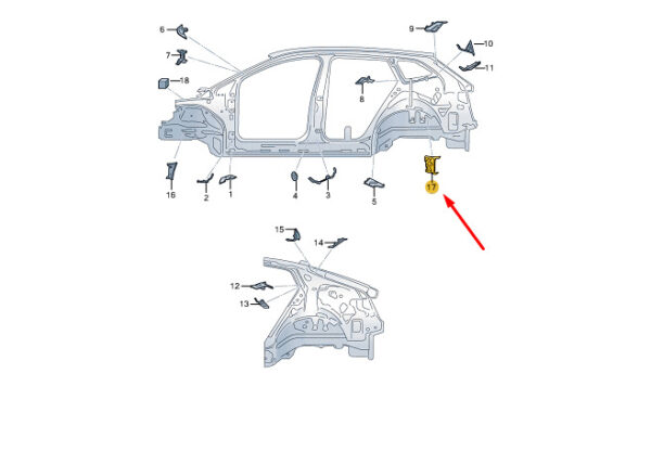 1EA864625 - New SKODA ENYAQ iV Rear Left Noise Deadening Panel 1EA864625 Genuine