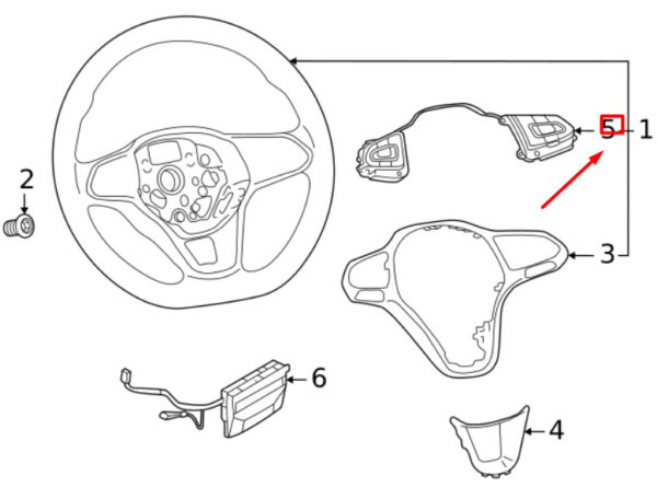 1EA959442B - Volkswagen Arteon 3H7 Steering Wheel Button Set 1EA959442BKVQ, NEW, ORIGINAL
