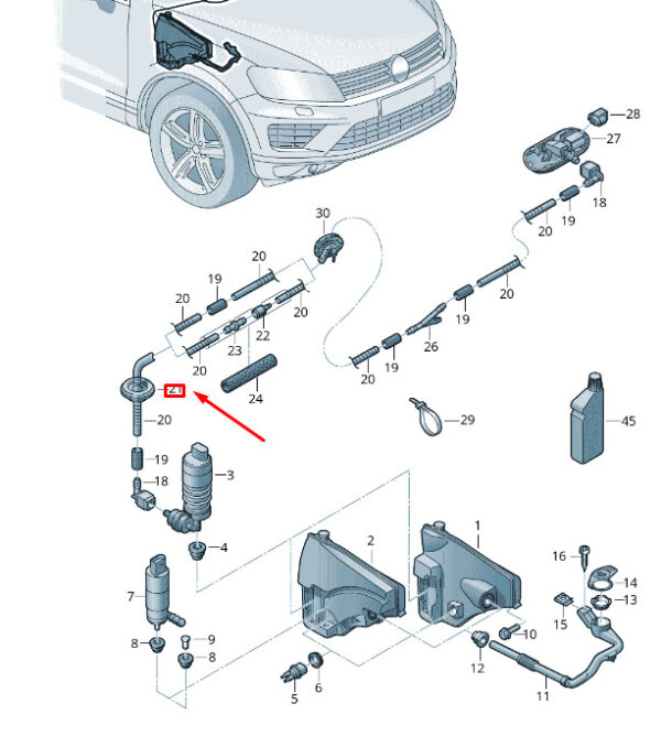 1H0971913C - NEW VW TOUAREG 7P MK2 WINDSHIELD WASHING SYSTEM GROMMET 1H0971913C ORIGINAL
