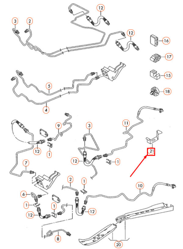 1J0611715A - NEW VW BEETLE 9C REAR BRAKE PIPE SUPPORT POINT 1J0611715A GENUINE
