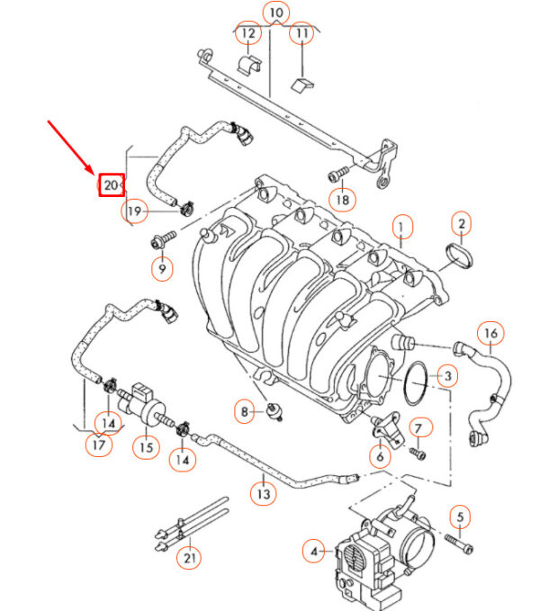 1K0133778AG - NEW VOLKSWAGEN BEETLE A5 INTAKE VACUUM HOSE 1K0133778AG
