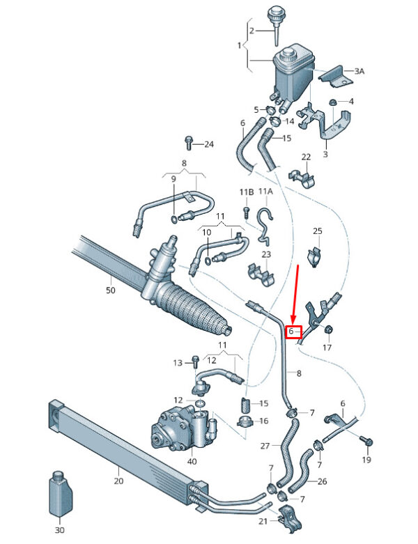 7P6422890D - NEW VW TOUAREG 7P POWER STEERING RETURN PIPE 7P6422890D ORIGINAL