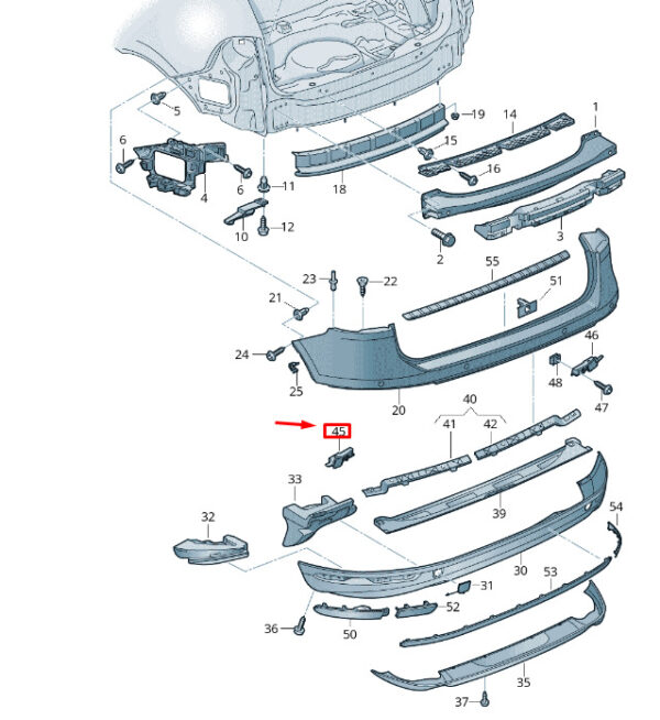 7P6802397A - New VW TOUAREG 7P MK2 Rear Bumper Left Adapter 7P6802397A