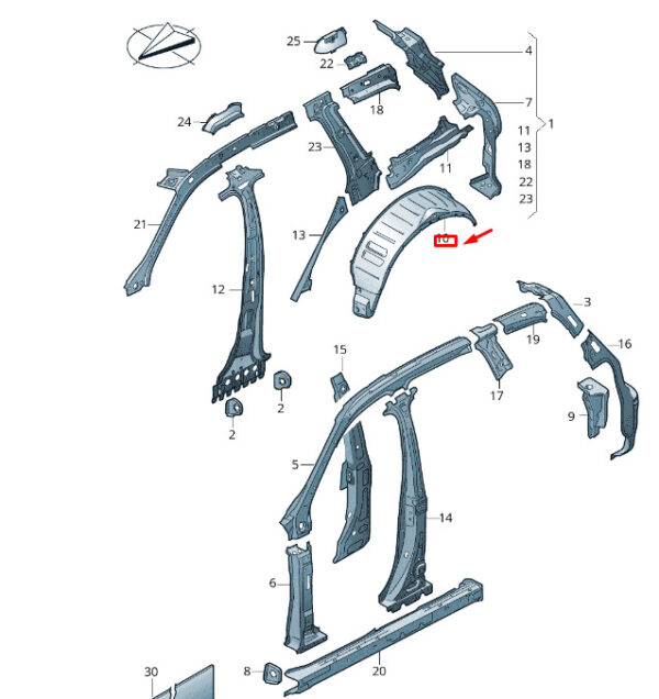 7P6809409 - NEW VW TOUAREG 7P MK2 REAR OUTER LEFT WHEEL HOUSING 7P6809409