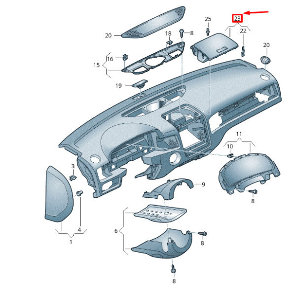 7P6857922G4A1 - NEW VW TOUAREG 7P MK2 UPPER DASH PANEL STOWAGE COMPARTMENT 7P6857922G4A1