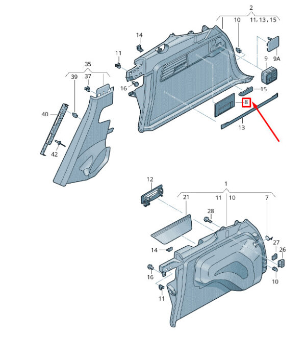 7P686793782V - NEW VW TOUAREG 7P MK2 RIGHT LUGGAGE COMPARTMENT TRIM COVER 7P686793782V