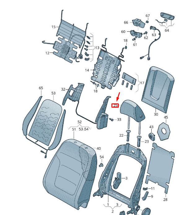 7P6881903EVAN - NEW VW TOUAREG 7P MK2 FRONT LEFT SEAT HEAD REST 7P6881903EVAN