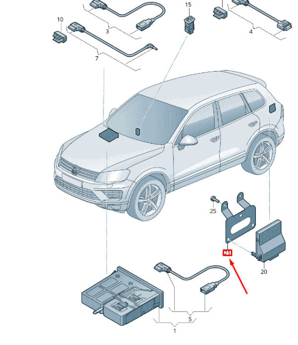 7P6907347 - New VW TOUAREG 7P MK2 Diagnosis Interface Retainer 7P6907347