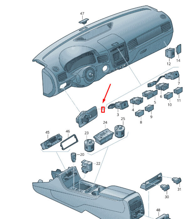 7P6941431ACWZU - NEW VW TOUAREG 7P MK2 LIGHT COMBI SWITCH 7P6941431ACWZU