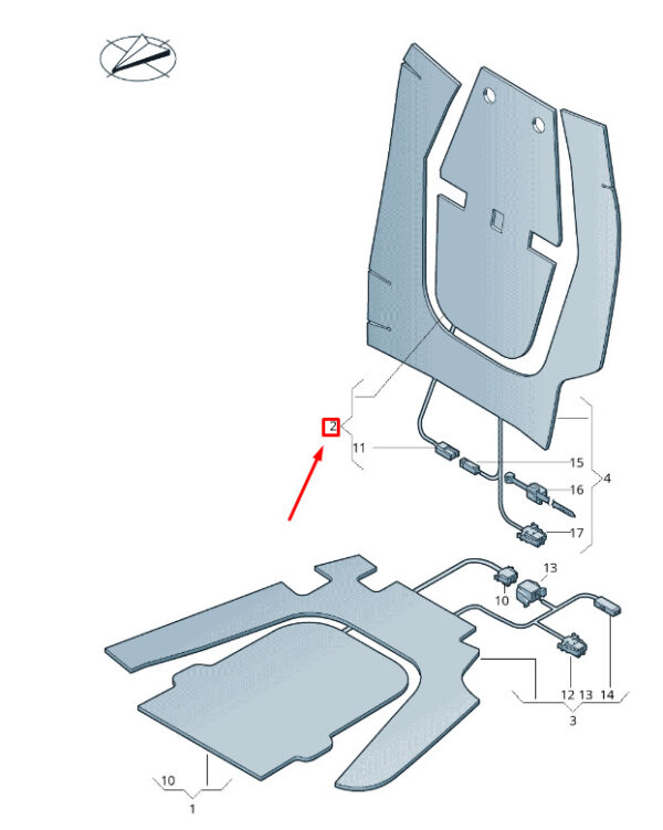 7P6963567F - NEW VW TOUAREG 7P MK2 FRONT SEAT BACKREST HEATING ELEMENT 7P6963567F