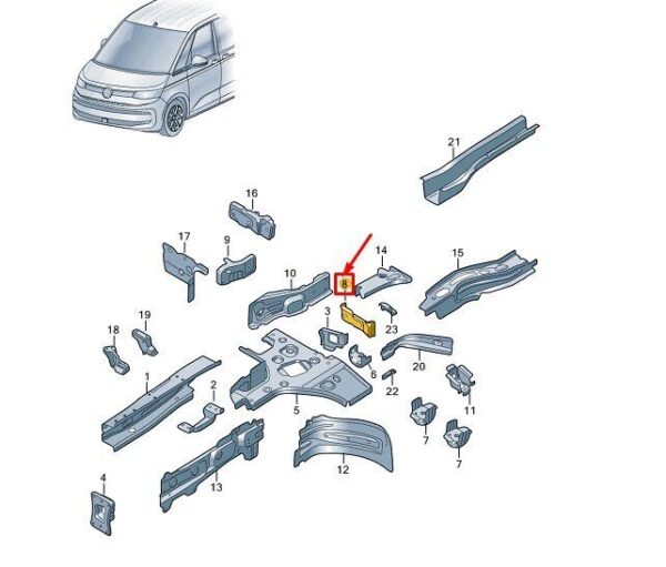 7T0803211 - VW MULTIVAN T7 ST LEFT INNER SIDE PANEL 7T0803211 NEW GENUINE