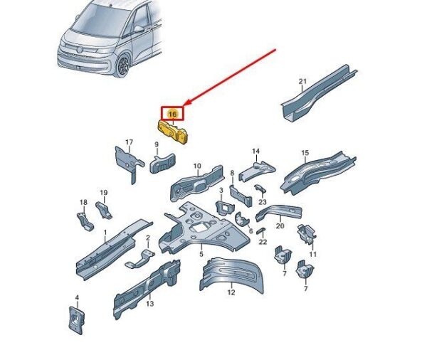 7T0804231 - VW Multivan T7 ST support element side part rear left 7T0804231 new original