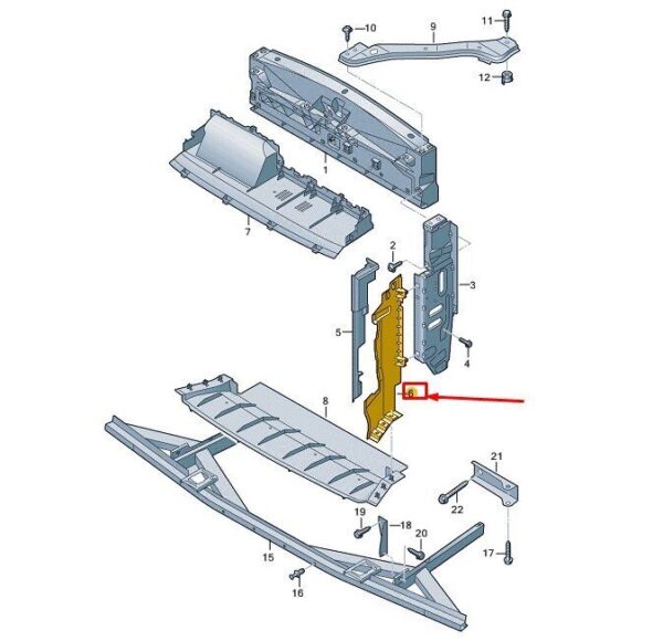 7T0805640B - VW Multivan T7 ST air duct lock carrier right 7T0805640B new original