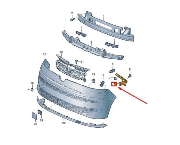 7T0807184C - VW MULTIVAN T7 ST FRONT RIGHT BUMPER GUIDE PROFILE 7T0807184C NEW GENUINE