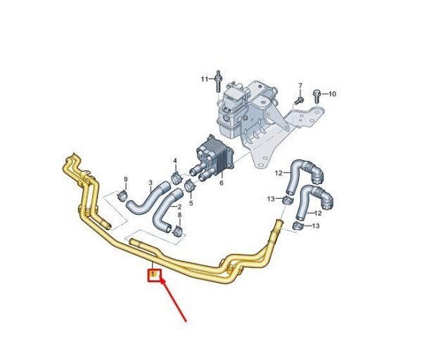 7T0819252E - VW MULTIVAN T7 ST COOLANT PIPE 7T0819252E NEW GENUINE