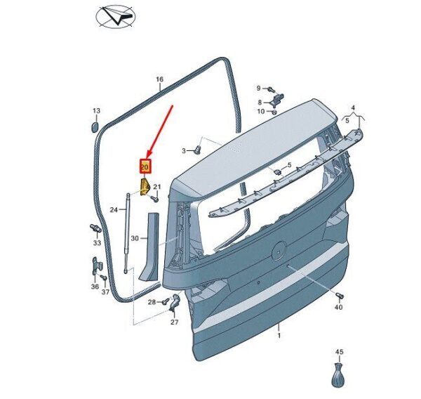 7T0827436B - VW MULTIVAN T7 ST Gas Spring Bracket Rear Right 7T0827436B NEW GENUINE