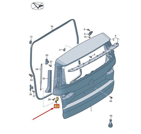 7T0827659A - VW MULTIVAN T7 ST TAILGATE BRACKET REAR LEFT 7T0827659A NEW GENUINE