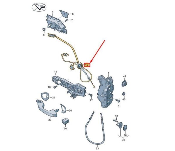 7T0837085A - VW MULTIVAN T7 ST Front Inner Door Lock Cable 7T0837085A NEW GENUINE