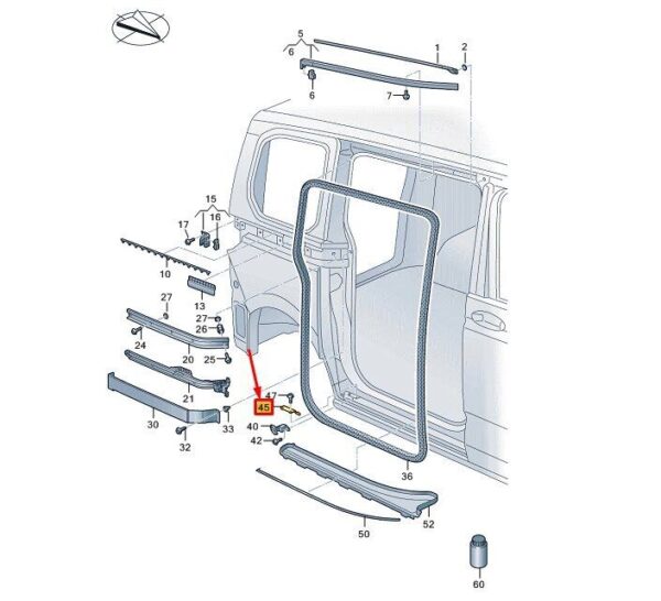 7T0843647B - VW MULTIVAN T7 ST LEFT SLIDING DOOR CLOSER 7T0843647B NEW GENUINE
