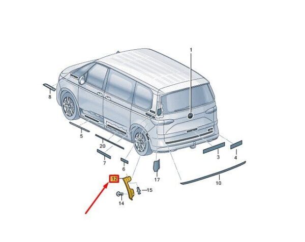 7T0853818A9B9 - VW MULTIVAN T7 ST REAR RIGHT WHEEL CENTRE CAP 7T0853818A9B9 NEW GENUINE