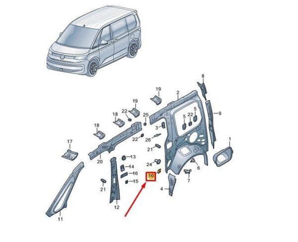 7T0880265 - VW MULTIVAN T7 ST REAR CRASH SENSOR SENSOR BOOST 7T0880265 NEW GENUINE