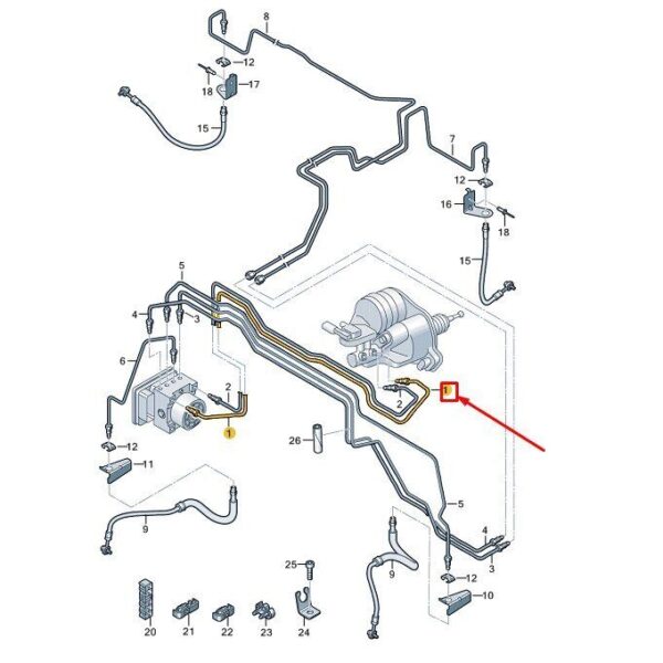7T1614741C - VW MULTIVAN T7 ST BRAKE LINE 7T1614741C NEW GENUINE