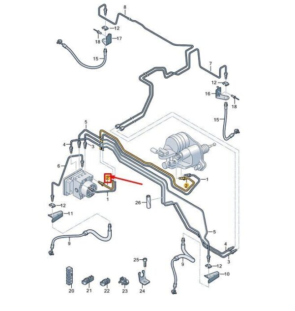 7T1614742B - VW MULTIVAN T7 ST BRAKE LINE 7T1614742B NEW GENUINE