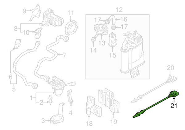 8S0906262A - NEW VOLKSWAGEN GOLF 5G MK7 REAR LAMBDA OXYGEN SENSOR 8S0906262A ORIGINAL