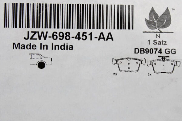 JZW698451AA - Volkswagen Golf MK7 rear brake pads set JZW698451AA NEW ORIGINAL